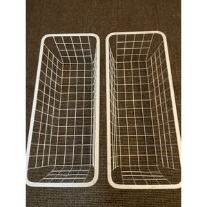 Lot of 2 Ikea JONAXEL Wire basket, white, 9 7/8x20 1/8x5 7/8 "
